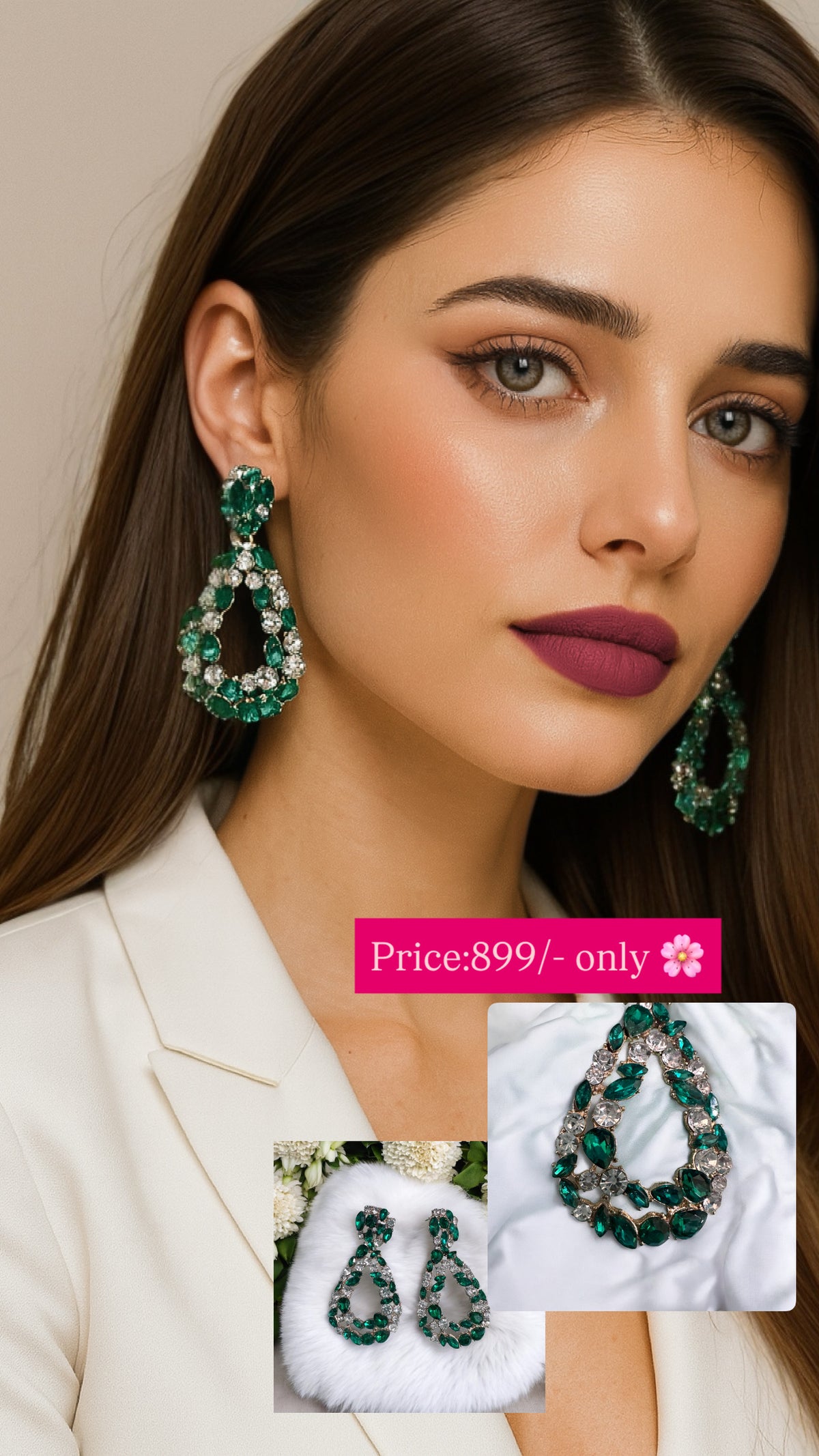 AD emerald Earrings / Statement Piece πΈπΈπΈβ¨ποΈ