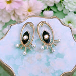 Evil eye golden earrings 🌸with cute small pearl 🌸✨🌸