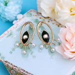 Evil eye golden earrings 🌸with cute small pearl 🌸✨🌸