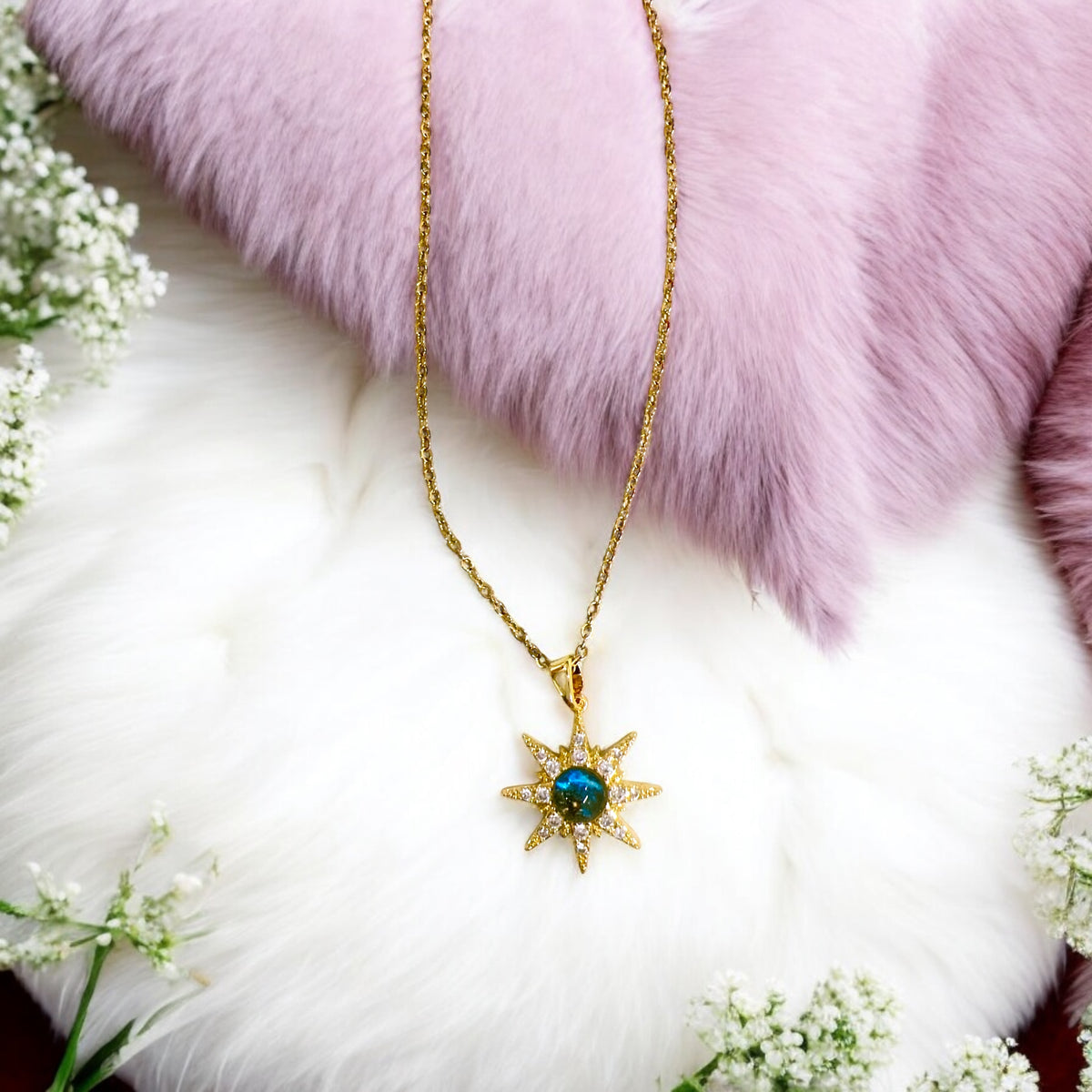 Sun shaped golden coloured pendant ✨For Women 🥰🌸