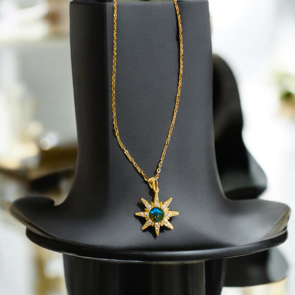 Sun shaped golden coloured pendant ✨For Women 🥰🌸