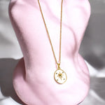 Enamel white coloured round pendant 🌹