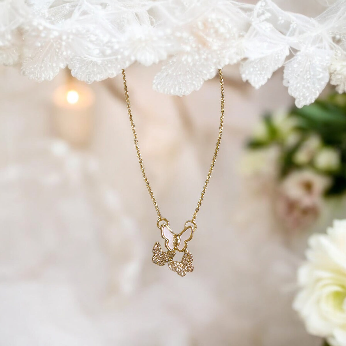 Golden coloured butterfly shaped Pendant 🌸🥰✨for Women