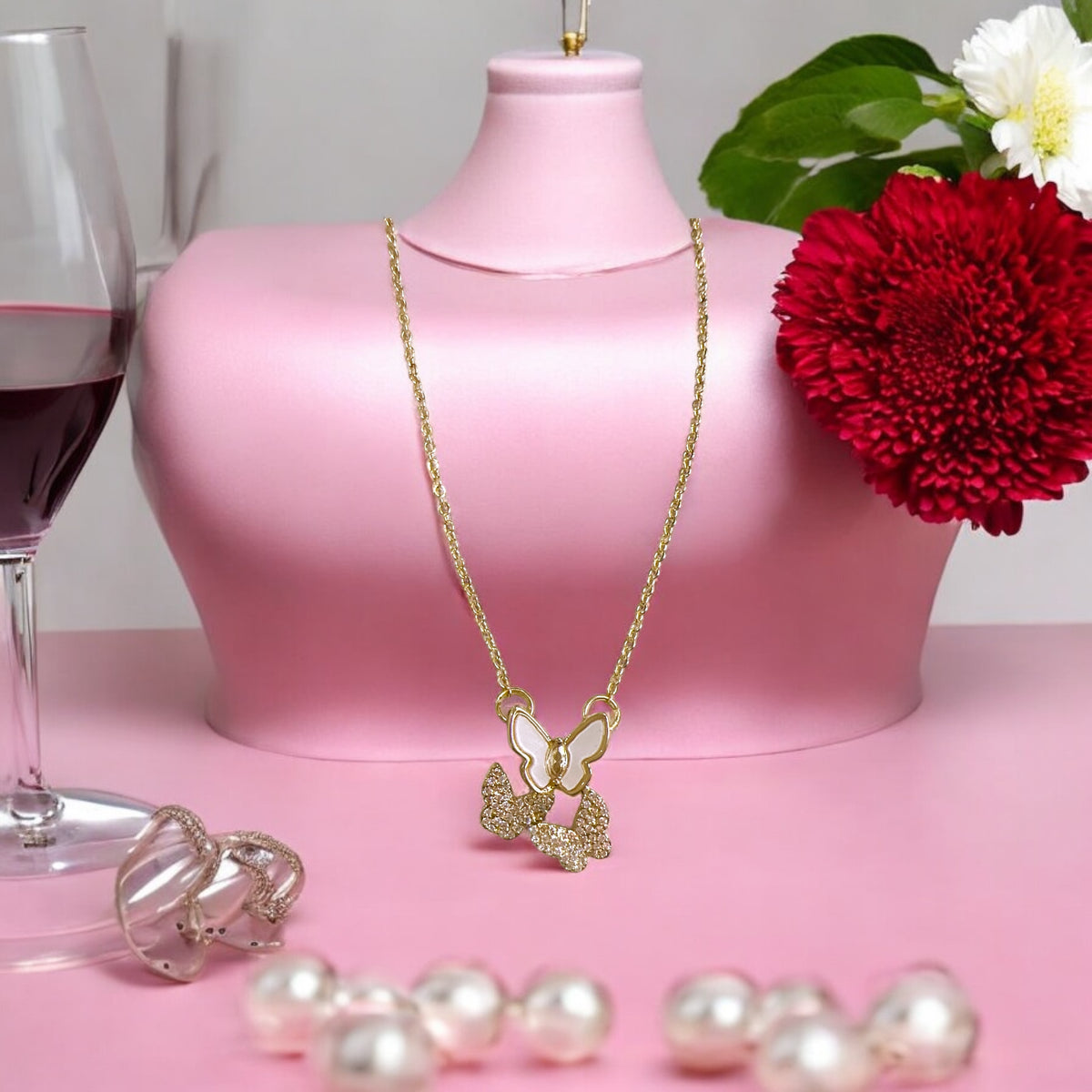 Golden coloured butterfly shaped Pendant 🌸🥰✨for Women