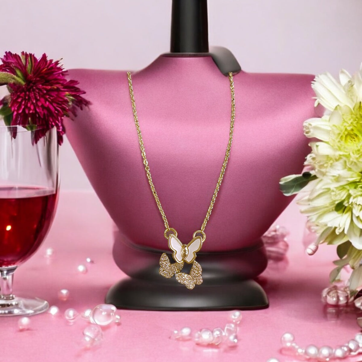 Golden coloured butterfly shaped Pendant 🌸🥰✨for Women
