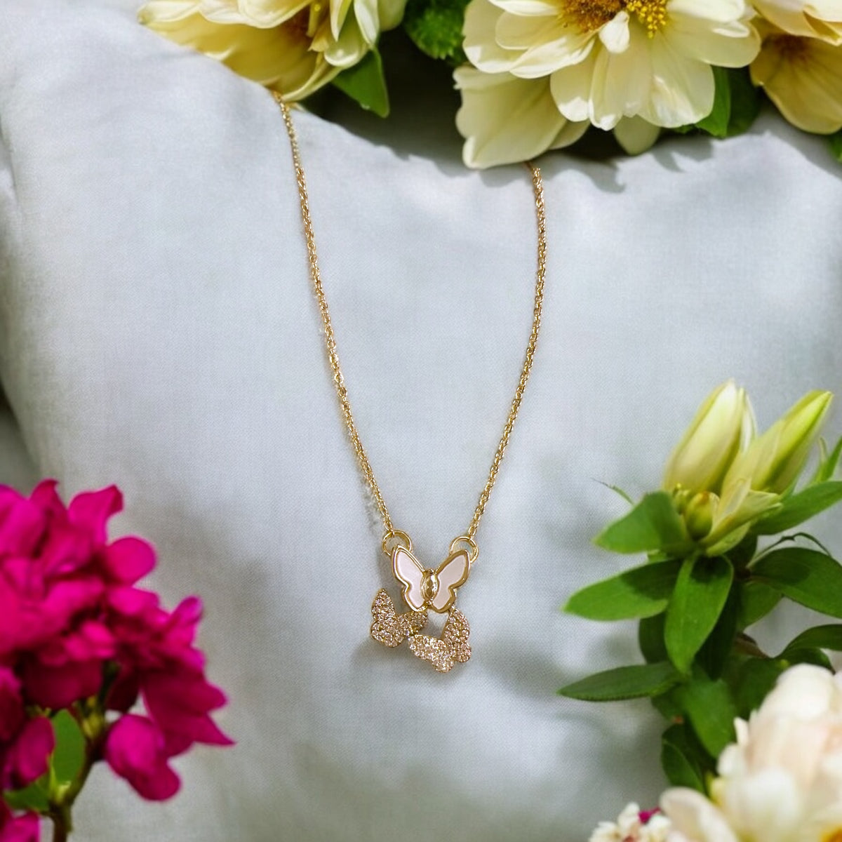 Golden coloured butterfly shaped Pendant 🌸🥰✨for Women