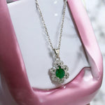 925Silver green stone studed pendant ๐ธ