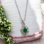 925Silver green stone studed pendant ๐ธ