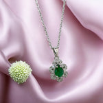 925Silver green stone studed pendant ๐ธ