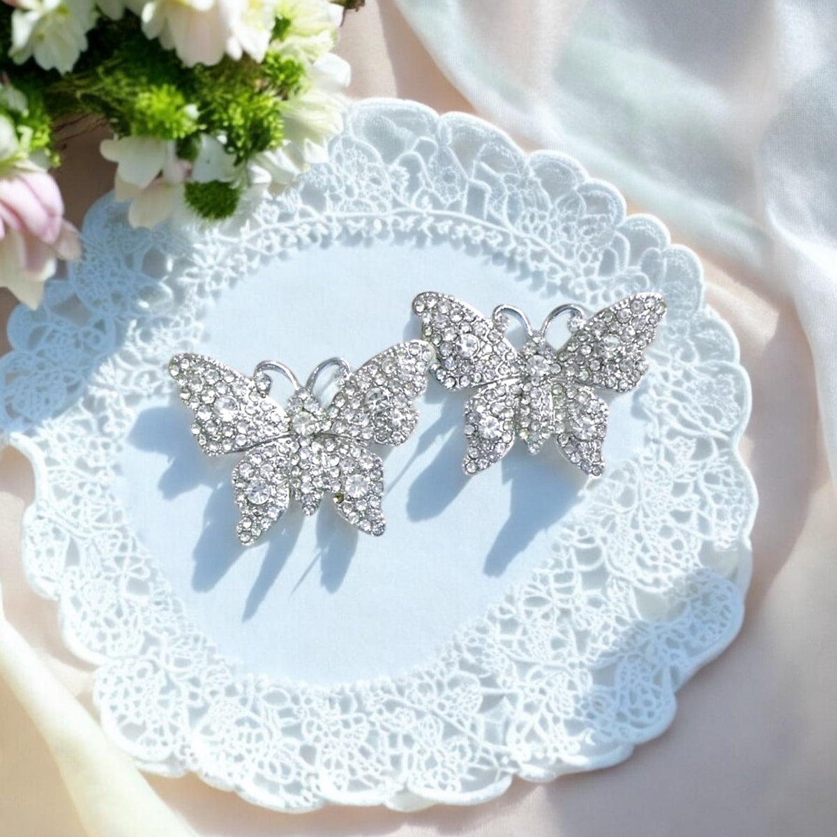 925Butterflyshaped silver earrings for my cuties 🌸✨