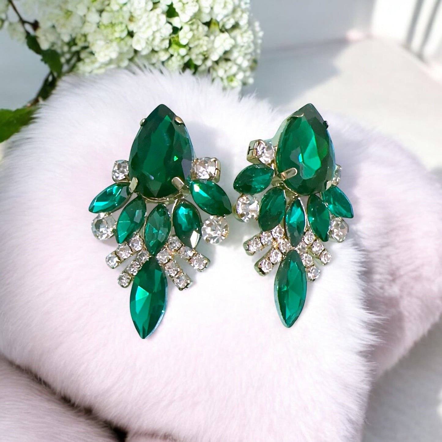 Stunning Green Stone statement EARRING✨🌸✨