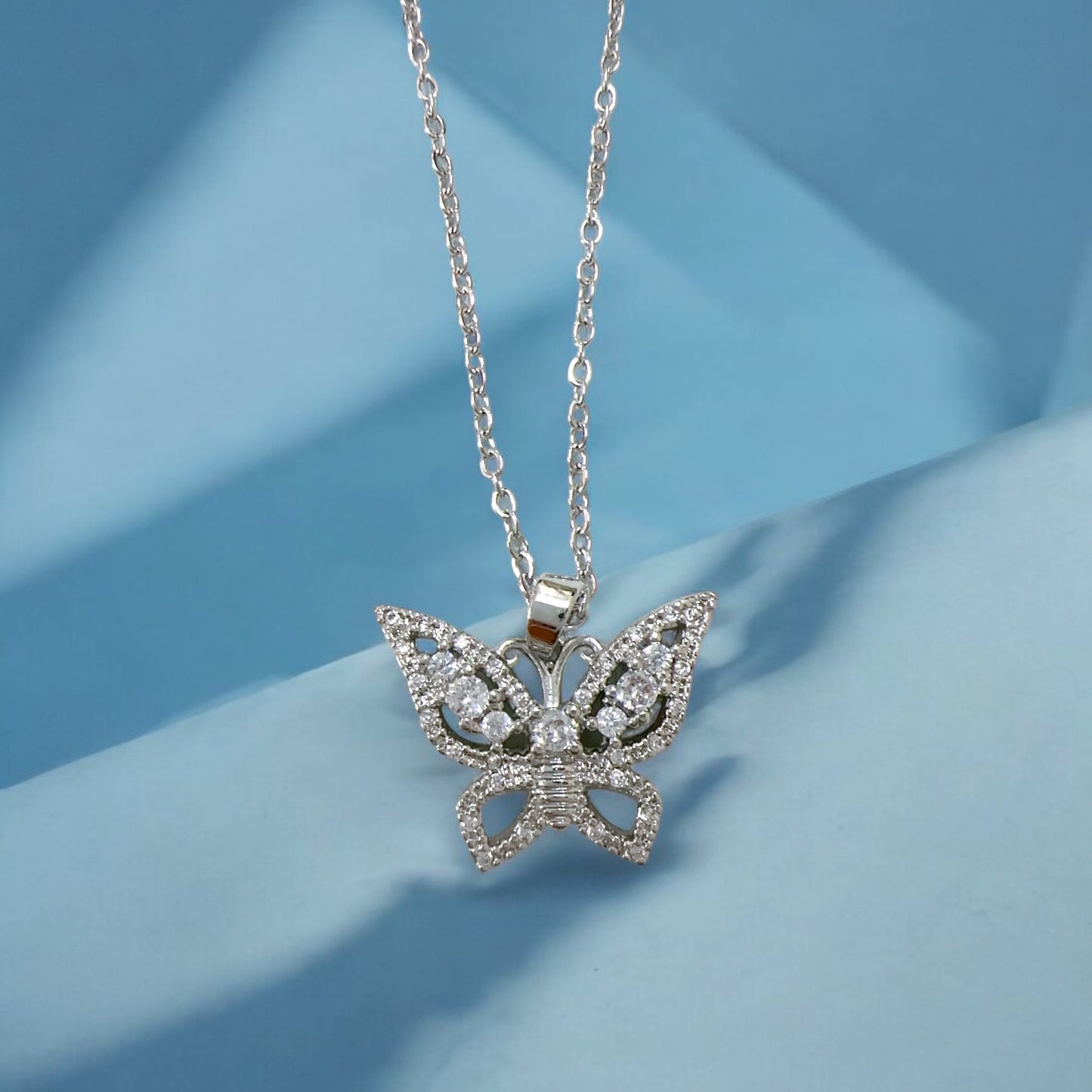 Silver Butterfly shaped Pendant for women 💐🌸✨