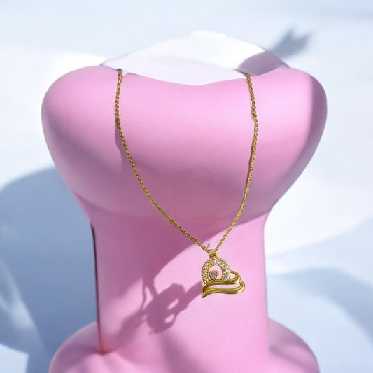 Golden double heart ❤️pendant for women✨💥🌸