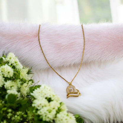 Golden double heart ❤️pendant for women✨💥🌸